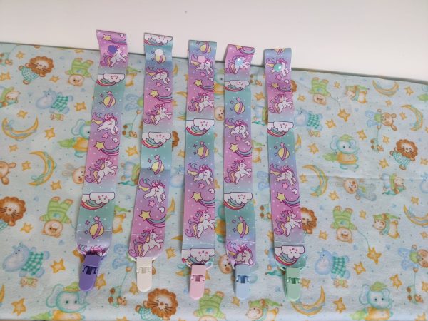 Rainbow unicorns pacifier clip - Image 2