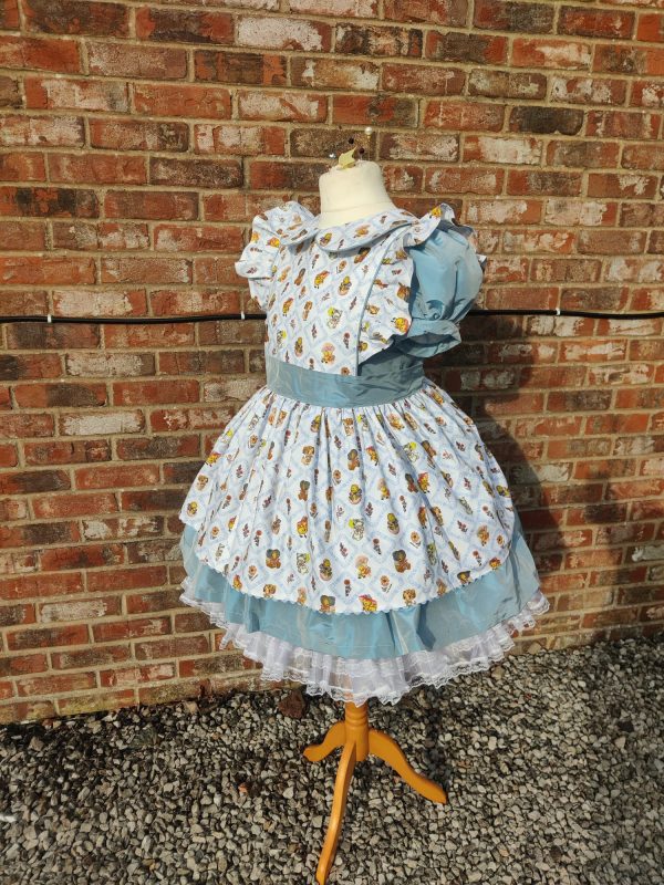 Traditional real silk dress and pinafore set