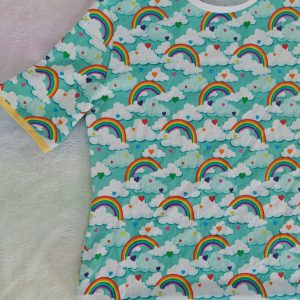 Mint rainbows onesie 38"