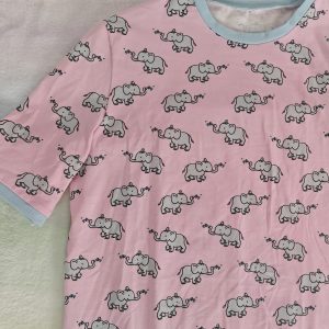 Pink elephants onesie 38"