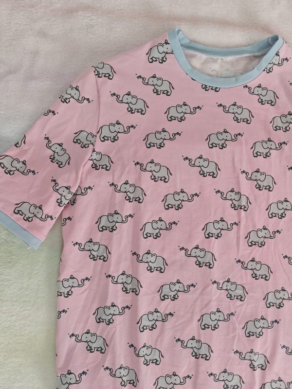 Pink elephants onesie 38"