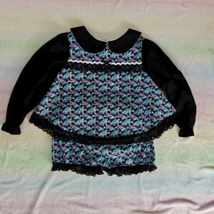 Goth baby smock dress set