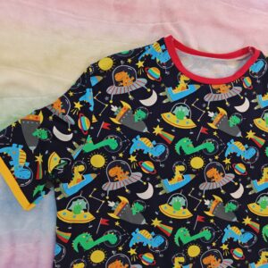 Space dinos onesie 50" large