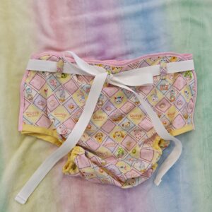 Friends and pastel diamonds diaper cover medium and large